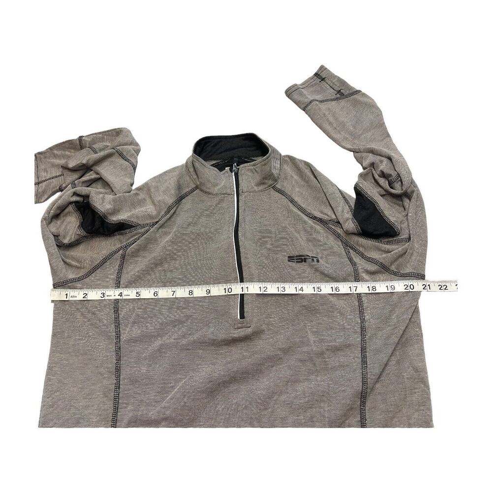 Storm Creek Activewear Top Men's Medium Gray Striped Raglan Sleeve Quarter Zip - Picture 4 of 9